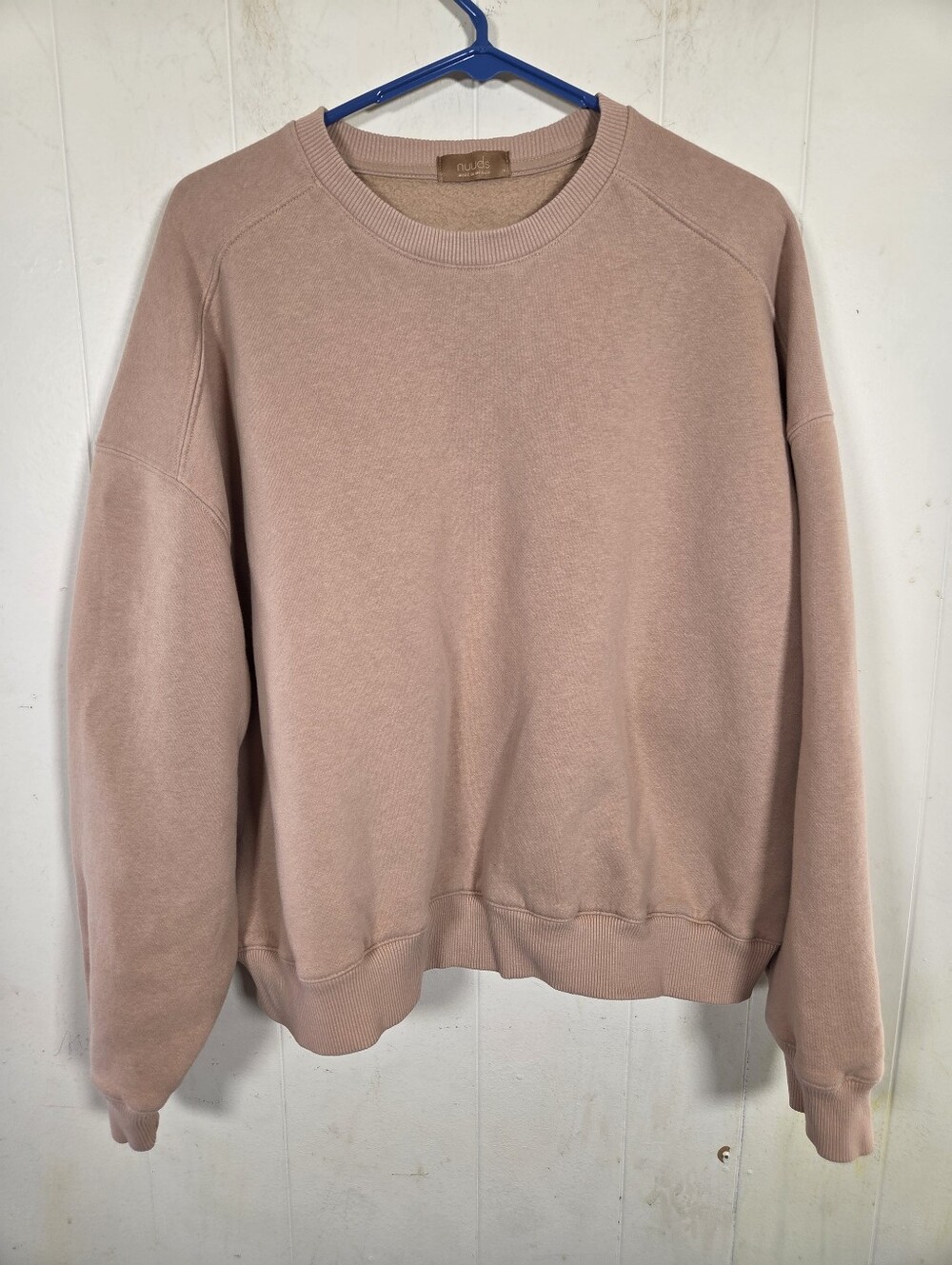 Nuuds Womens Tan Classic Crew Sweatshirt Size Large